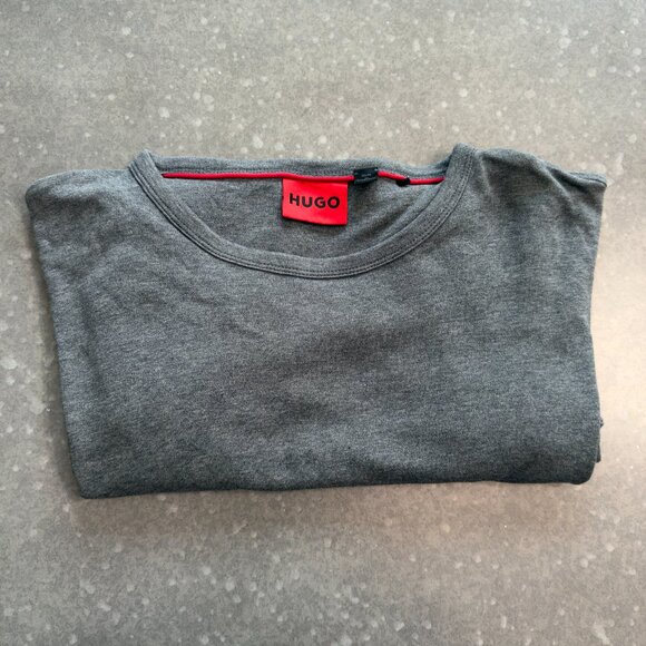 HUGO by Hugo Boss Gray Logo T-Shirt - Size M - Picture 2 of 9